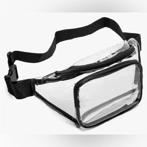 New Clear BLACK Only Fanny Pack Stadium Ready Men’s Belt Bag Adjustable Waist - Picture 2 of 2